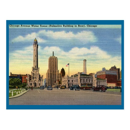 Chicago Water Tower Vintage Postcard | Zazzle