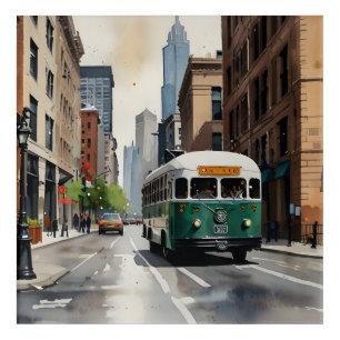 Chicago watercolor art