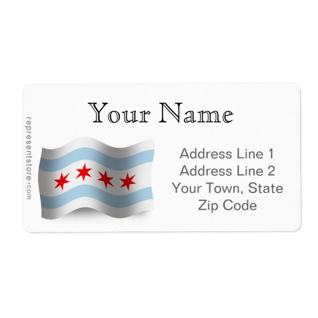 Chicago Waving Flag Label (Front)
