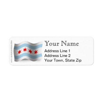 Chicago Waving Flag Label by representshop at Zazzle