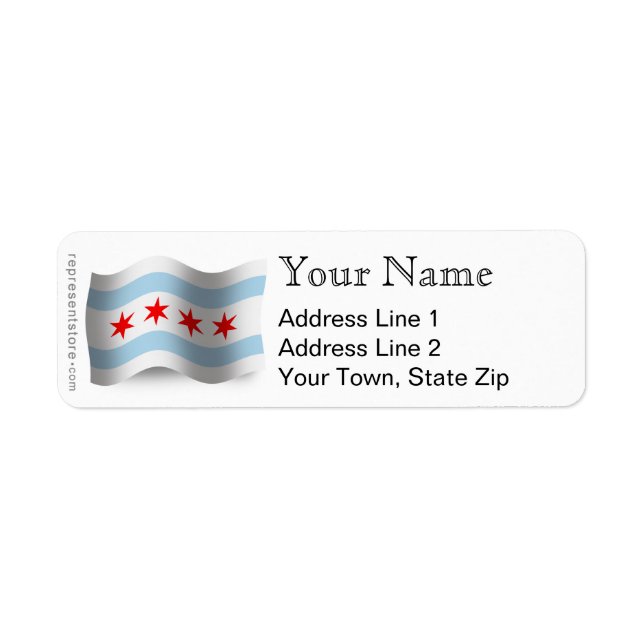 Chicago Waving Flag Label (Front)