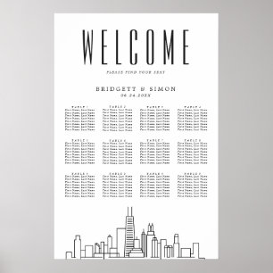 Chicago Wedding 12 Table Seating Chart