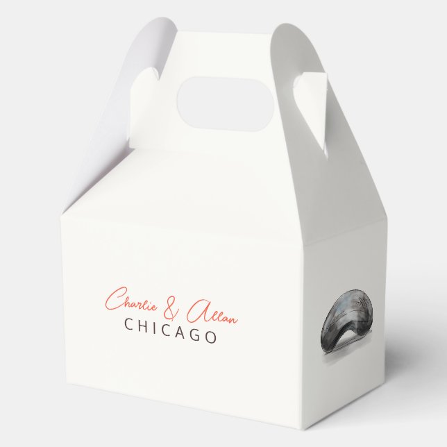 Chicago wedding  favor boxes (Front)