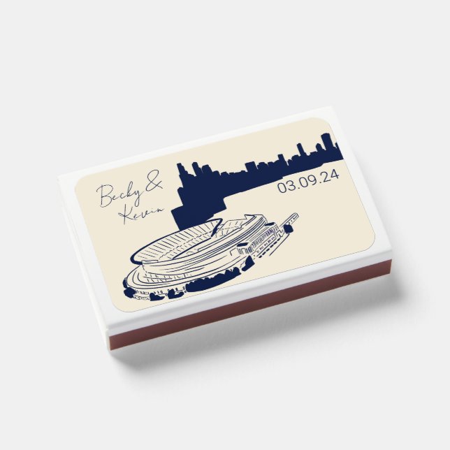 Chicago Wedding Matchbox Matchboxes (Front Closed)
