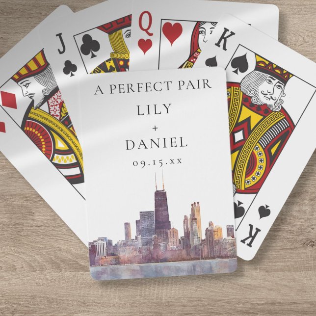 Chicago Wedding Perfect Pair Favor Poker Cards (Chicago Wedding Perfect Pair Favor Poker Cards)