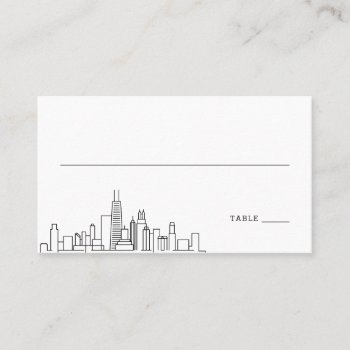 Chicago Wedding | Place Cards Front And Back by colorjungle at Zazzle
