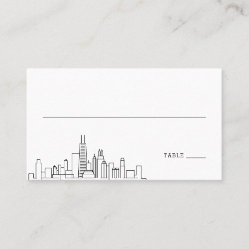 Chicago Wedding  Place Cards Front and Back