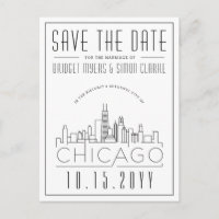 Chicago Wedding | Stylized Skyline Save the Date