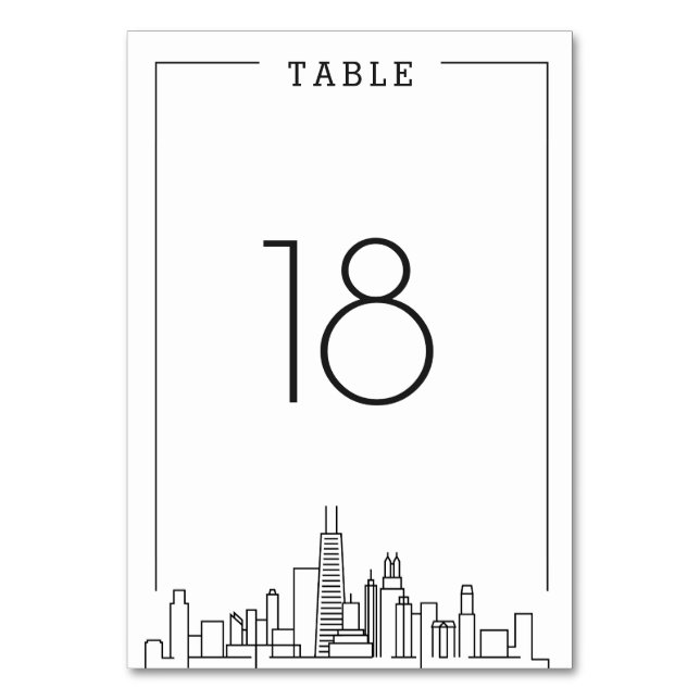 Chicago Wedding | Table Number (Front)