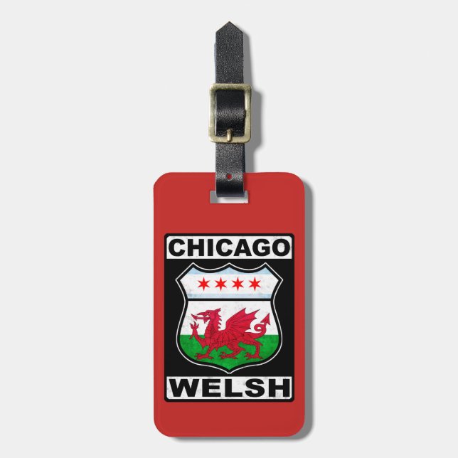 Chicago Welsh American Luggage Tag Template (Front Vertical)