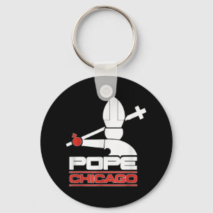 Chicago White Cassox Pope Leo T-shirt.png  Keychain