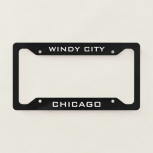 Chicago Windy City Black License Plate Frame