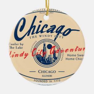 Chicago Windy City Ceramic Ornament