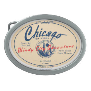 Chicago Windy City Oval Belt Buckle
