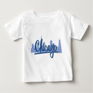 Chicago Windy City Skyline Baby T-Shirt