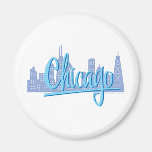 Chicago Windy City Skyline Magnet