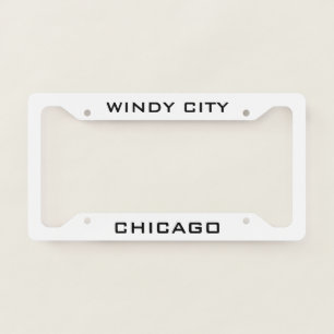 Chicago Windy City White License Plate Frame