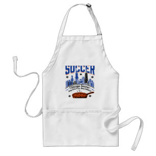 Chicago Winter Snow And Deep Dish Pizza Adult Apron