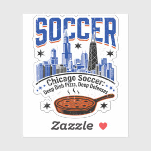 Chicago Winter Snow And Deep Dish Pizza Sticker