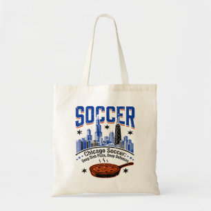 Chicago Winter Snow And Deep Dish Pizza Tote Bag
