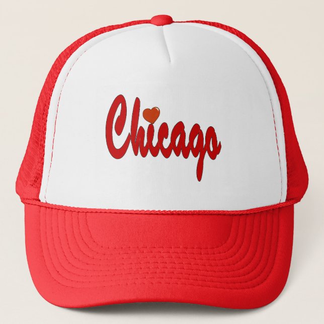 Chicago with a Heart Trucker Hat (Front)