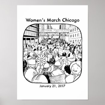 Chicago Women's March Poster by Nathan_Tolzmann_Art at Zazzle