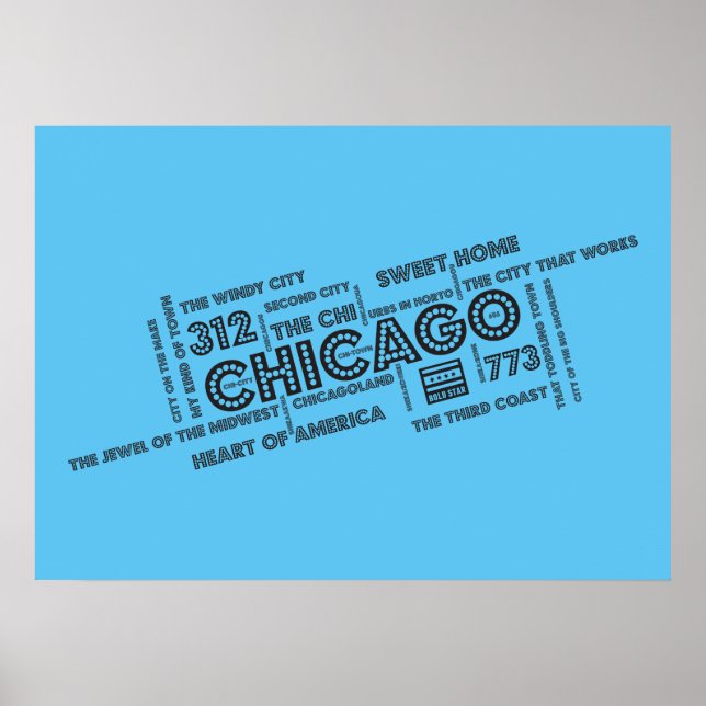 Chicago Word Cloud Poster (Front)
