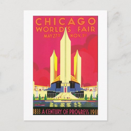 Chicago Worlds Fair 1833_1933 Postcard