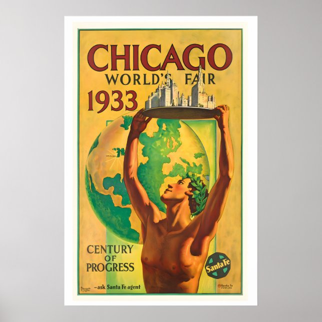 Chicago World's Fair 1933 Century of Progress Poster (Front)
