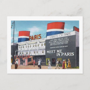 Chicago World's Fair 1933 Streets of Paris Vintage Postcard