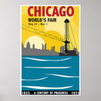 Chicago World's Fair 1933 Vintage Poster