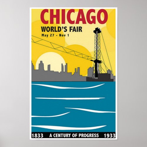 Chicago World's Fair 1933 Vintage Poster
