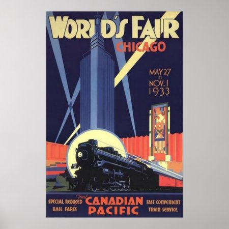 Chicago World's Fair 1933 Vintage Poster