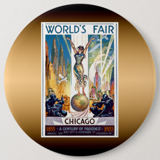 Chicago World's Fair 1933 - Vintage Retro Art Deco Pinback Button