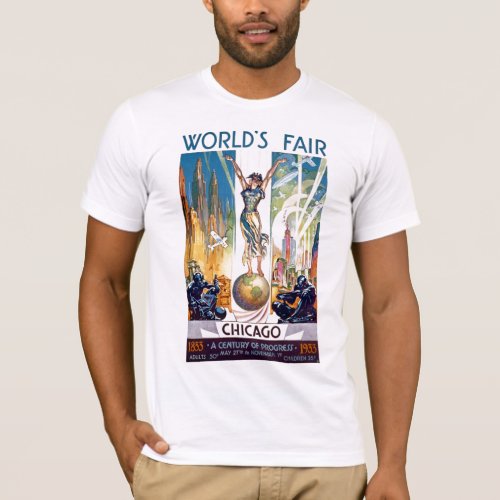 Chicago Worlds Fair 1933 _ Vintage Retro Art Deco T_Shirt