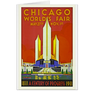 Chicago Worlds Fair 1933 Vintage Travel Poster Art Cards