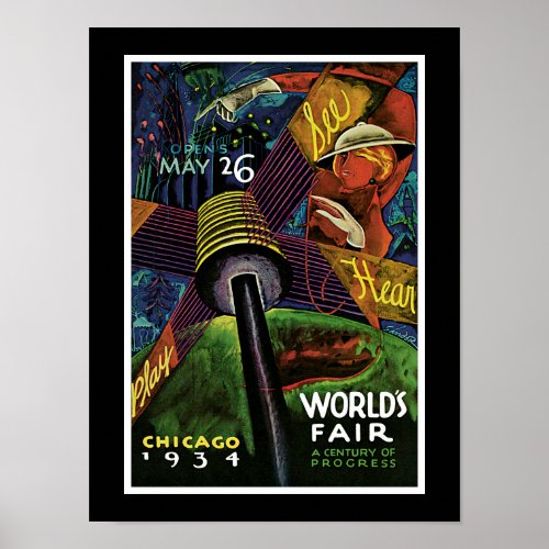 Chicago Worlds Fair 1934 Poster