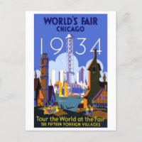 Chicago World's Fair 1934 Vintage Travel Postcard