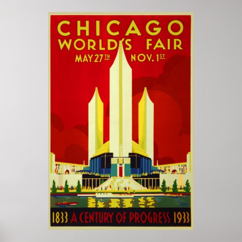 Chicago worlds fair a century of progress expo poster