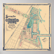 Chicago World's Fair - Columbian Exposition Map -