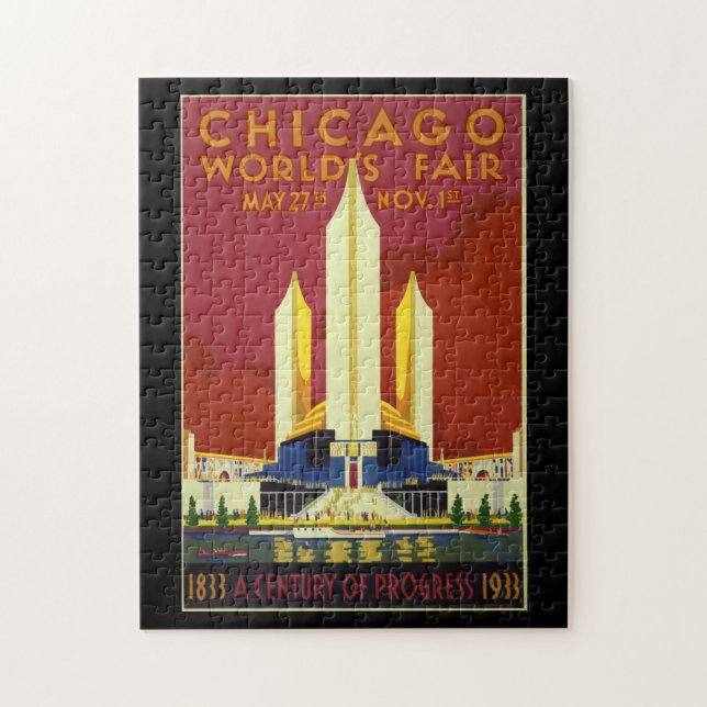Chicago Worlds Fair Vintage Poster 1933 Jigsaw Puzzle (Vertical)