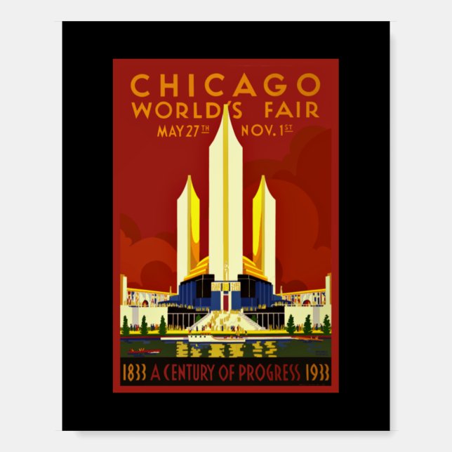 Chicago World's Fair, Vintage Poster, Foam Board (Back)