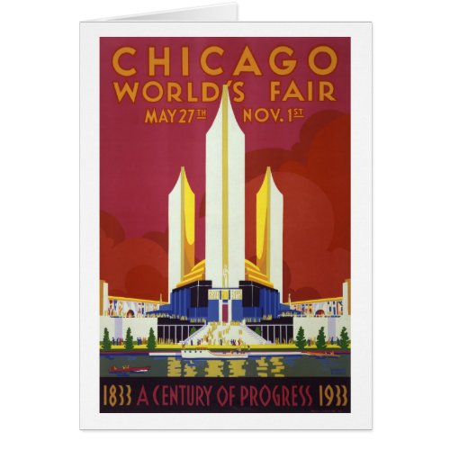 Chicago worlds fair Vintage Poster Restored