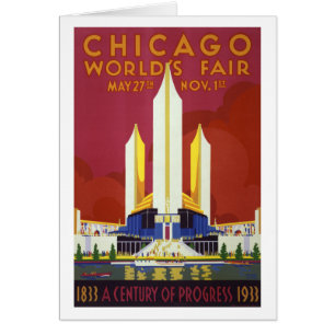 Chicago worlds fair Vintage Poster Restored Cards