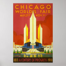 Chicago Worlds Fair Vintage Travel Poster