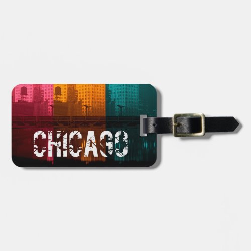 Chicago Wrigley Building 1930s Colorful Photo Luggage Tag