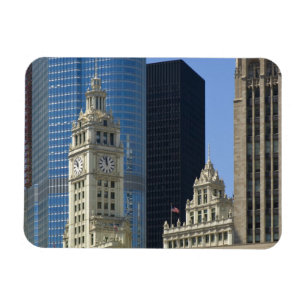 Chicago, Wrigley Building with Trump Hotel & Magnet