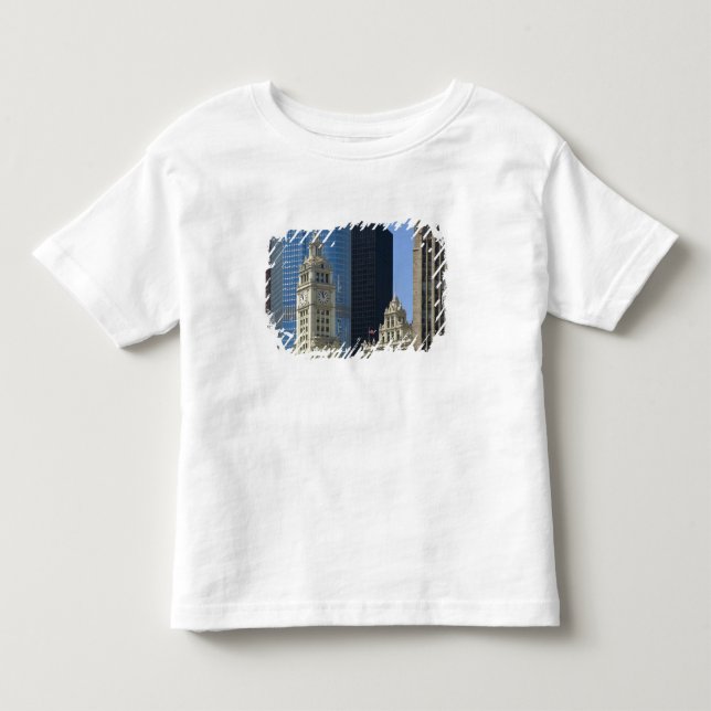 Chicago, Wrigley Building with Trump Hotel & Toddler T-shirt (Front)