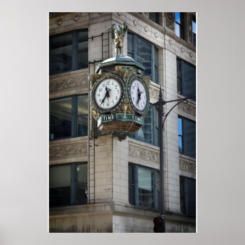 CHICAGOs FATHER TIME CLOCK Poster