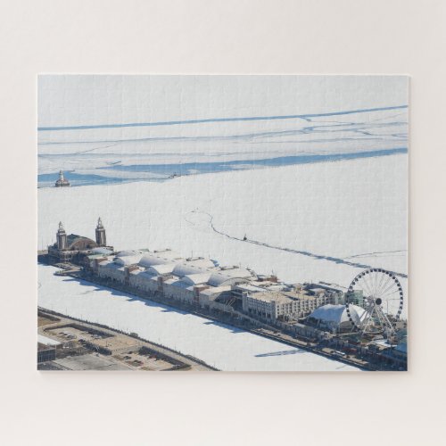 Chicagos Navy Pier In winter Jigsaw Puzzle